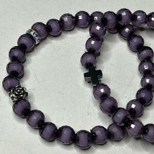 Amethyst Style Crystal Cross Bracelet Set